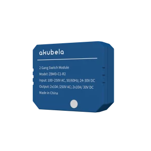 Alternative view of Akubela 2 gang Zigbee switch module